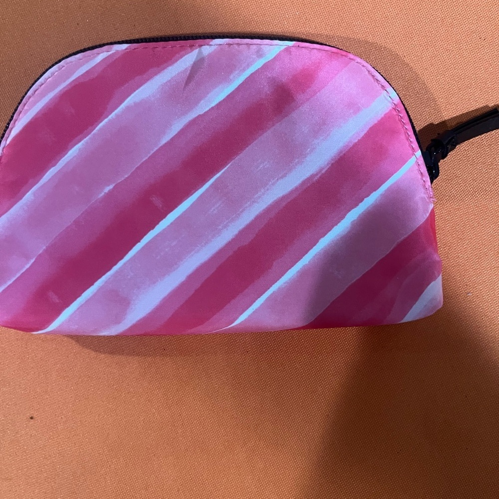 6/$25 Victoria's Secret Pink Striped Cosmetic Bag NWOT - Picture 3 of 5